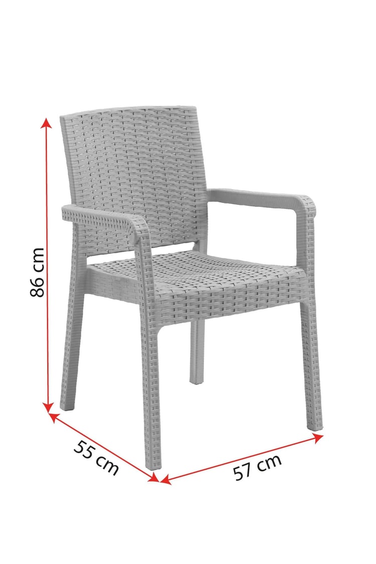 Evdemo King 6 Kişilik Rattan Masa Sandalye Takımı Cappuccino