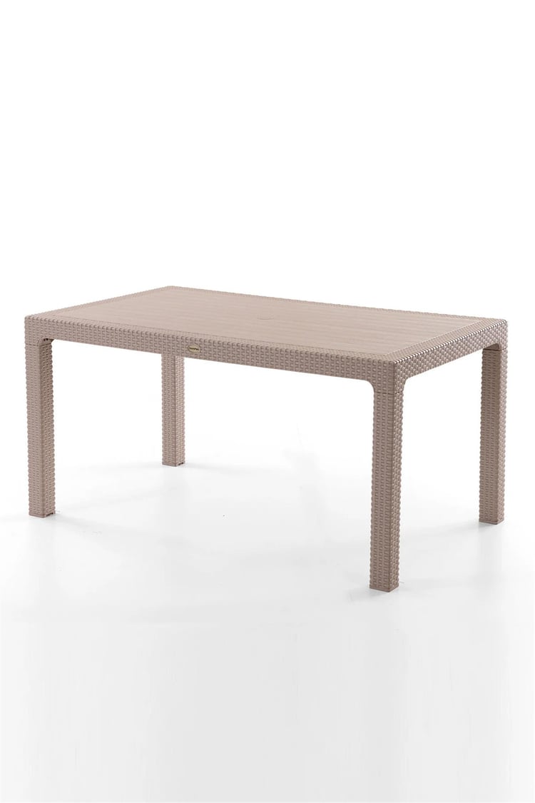 Evdemo King 6 Kişilik Rattan Masa Sandalye Takımı Cappuccino