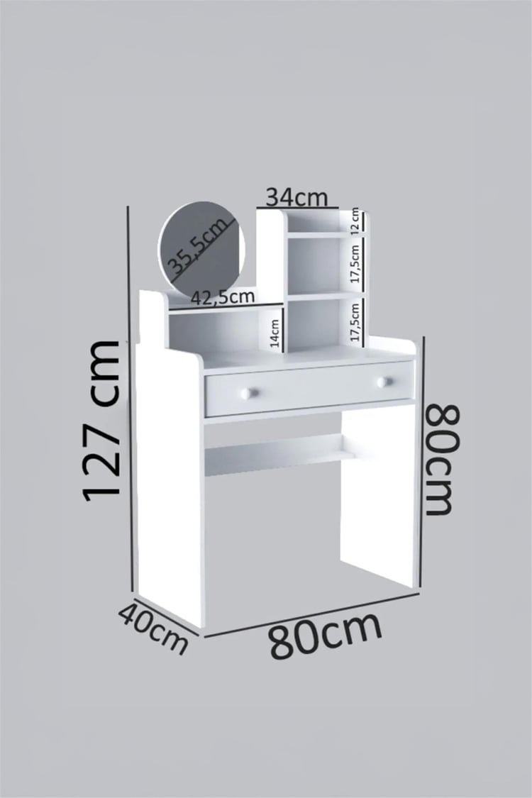 Evdemo Kumru Tabureli Makyaj Masası