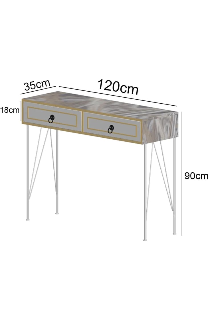 Evdemo London Lüx Dresuar Beyaz Mermer