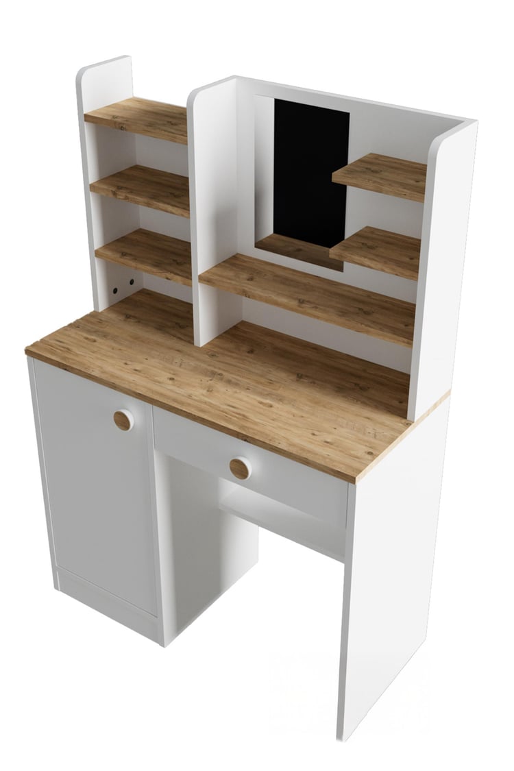 Evdemo Orkide Makyaj Masası Beyaz Atlantik Çam