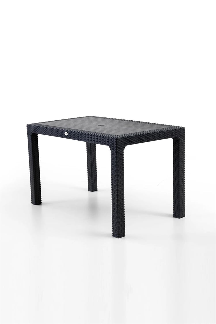 Evdemo Rattan 75x125 cm Masa Siyah