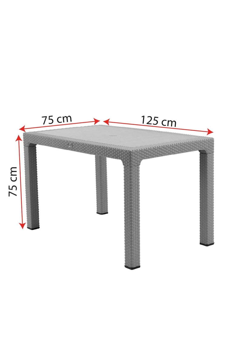 Evdemo Rattan 75x125 cm Masa Siyah