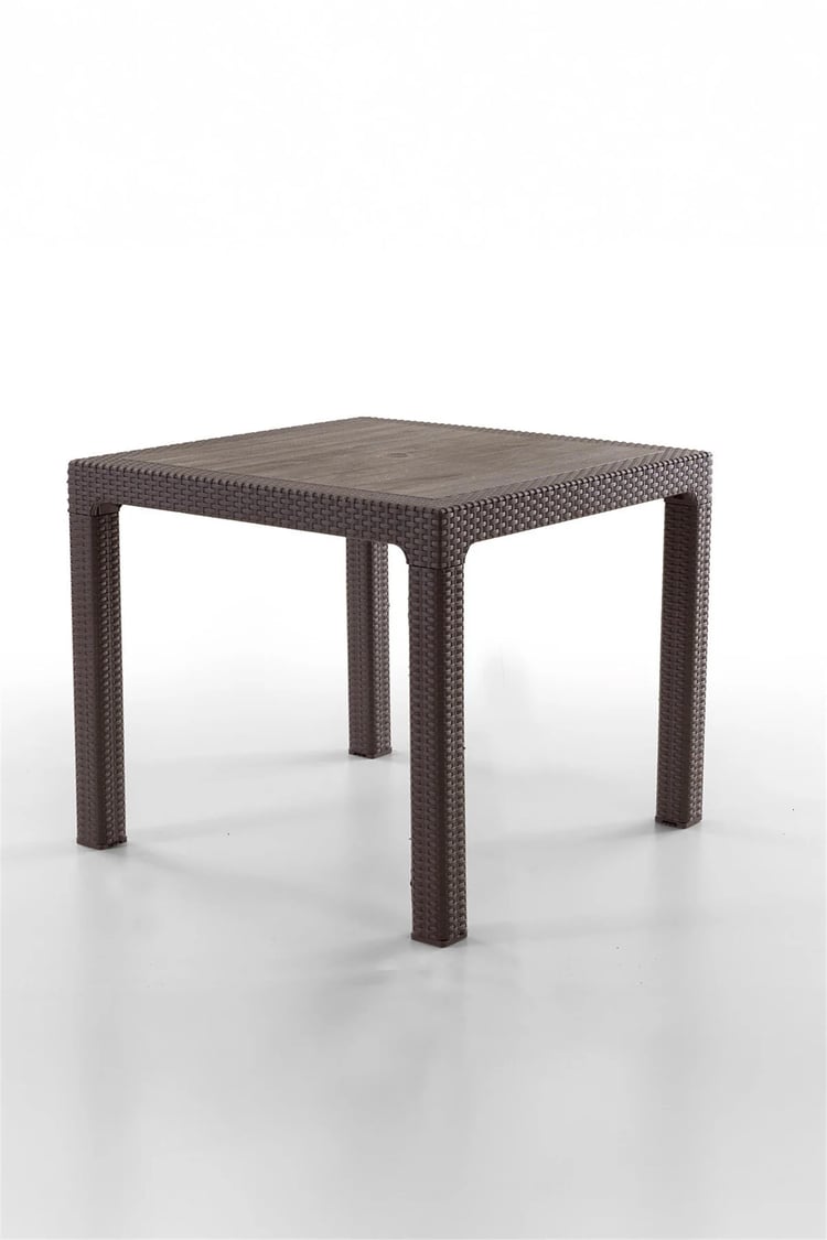 Evdemo Rattan 90x90 cm Masa Kahve