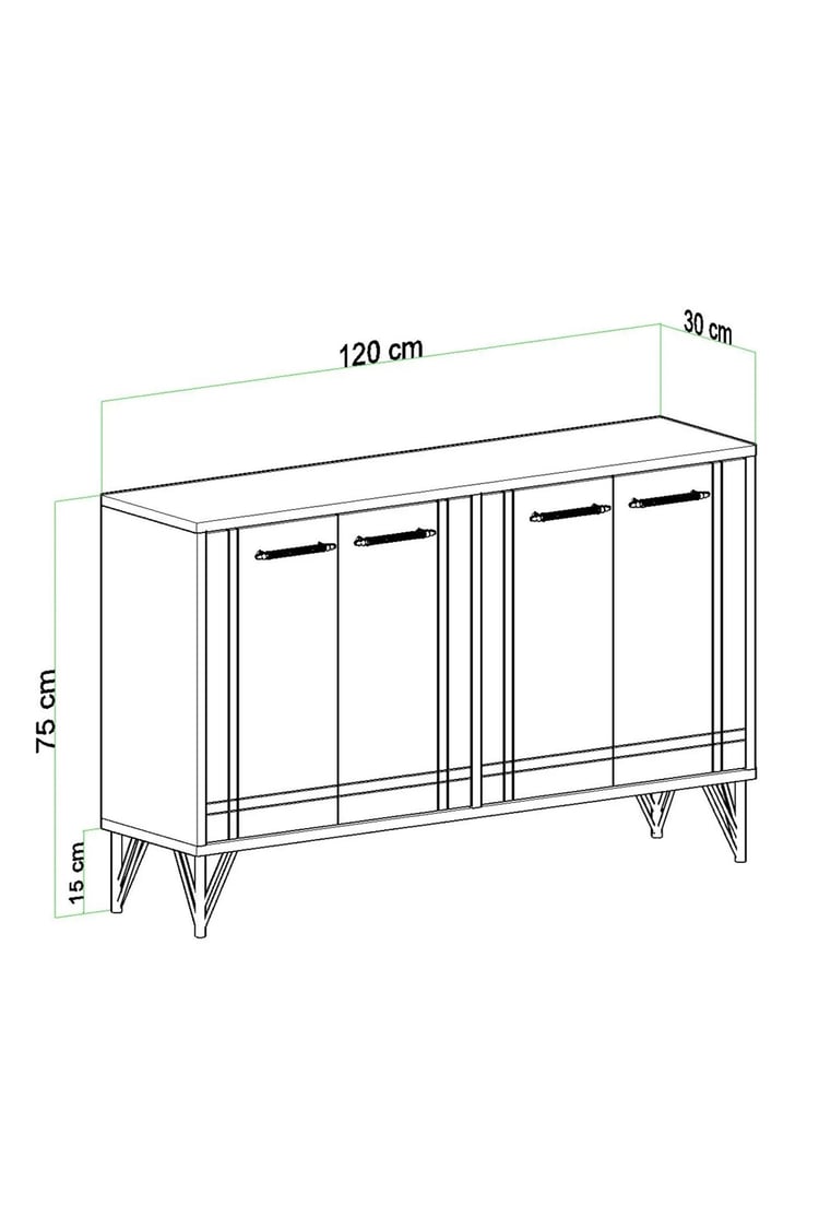 Evdemo Rio Metal Ayak Dekoratif Modern Konsol Beyaz