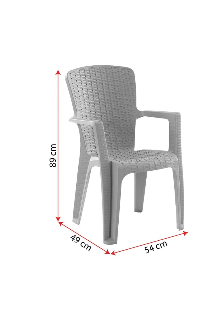 Evdemo Side 6 Kişilik Rattan Masa Sandalye Takımı Kahve