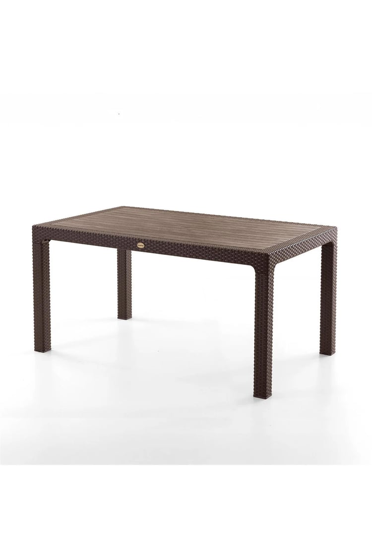 Evdemo Side 6 Kişilik Rattan Masa Sandalye Takımı Kahve