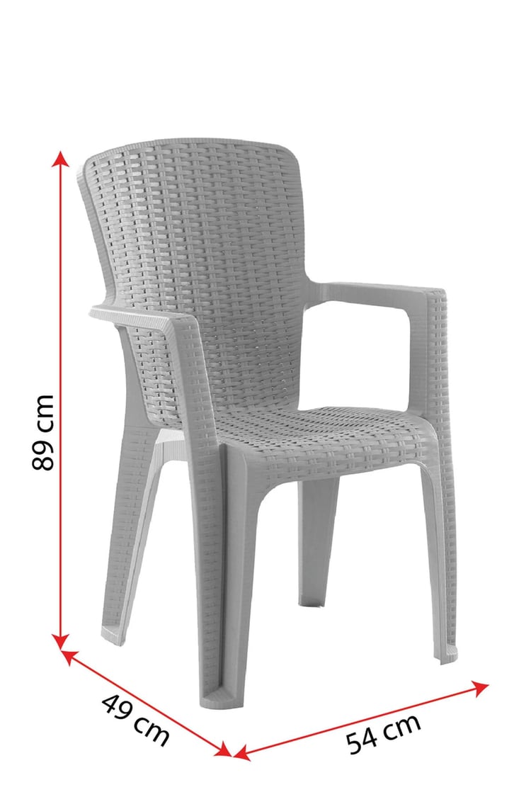 Evdemo Side 6 Kişilik Rattan Masa Sandalye Takımı Cappuccino