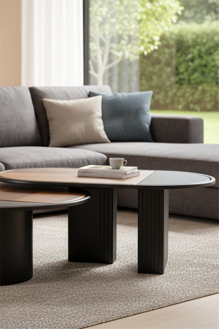 Eymense Asus İkili Orta Sehpa Seti Ceviz