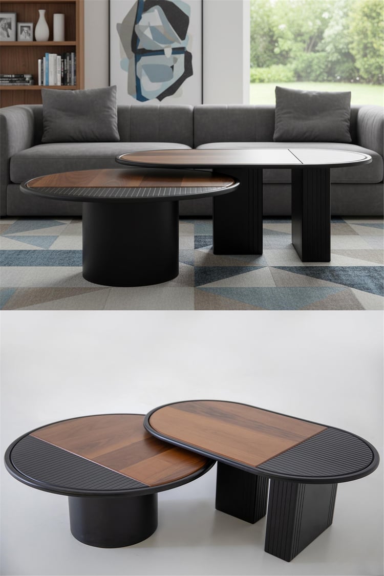 Eymense Asus İkili Orta Sehpa Seti Ceviz