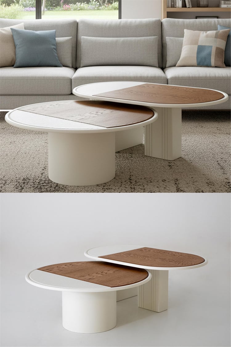 Eymense Asus İkili Orta Sehpa Seti Meşe