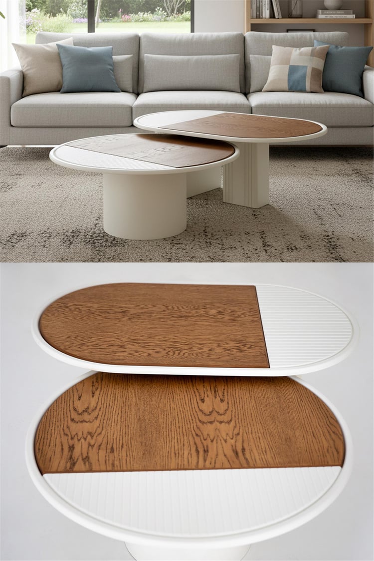 Eymense Asus İkili Orta Sehpa Seti Meşe