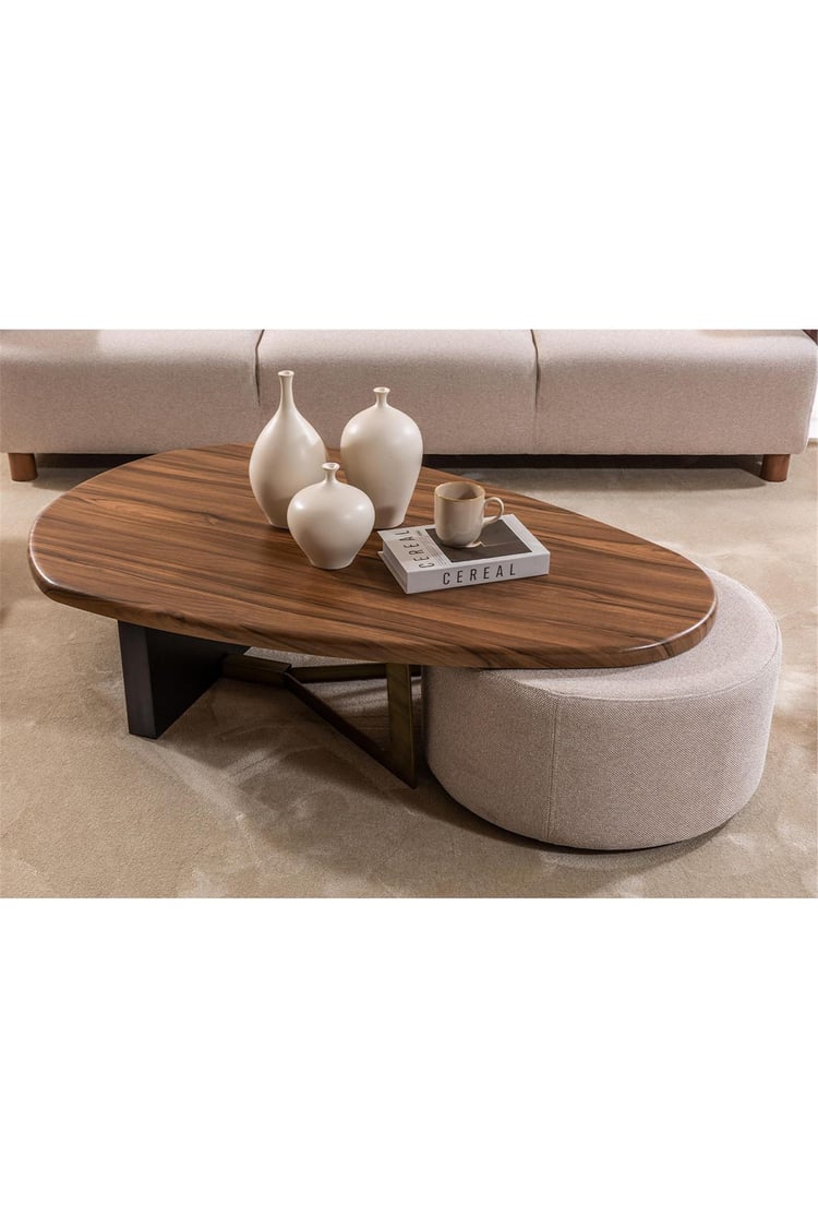 Eymense Capella Ceviz Puflu Orta Sehpa Ceviz