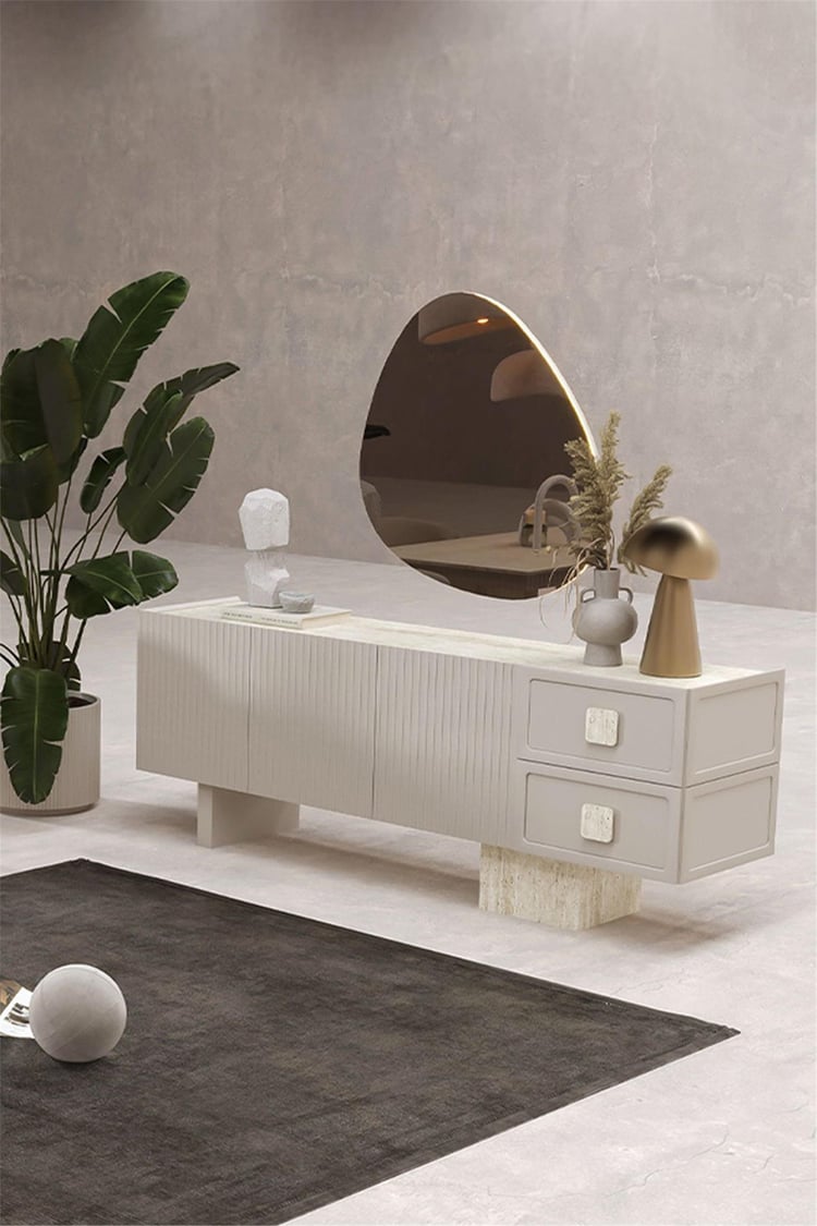 Eymense Casello Konsol + Ayna Açık Gri