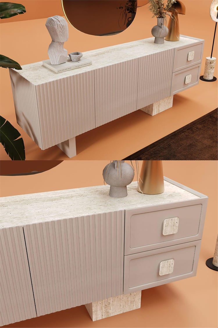 Eymense Casello Konsol + Ayna Açık Gri