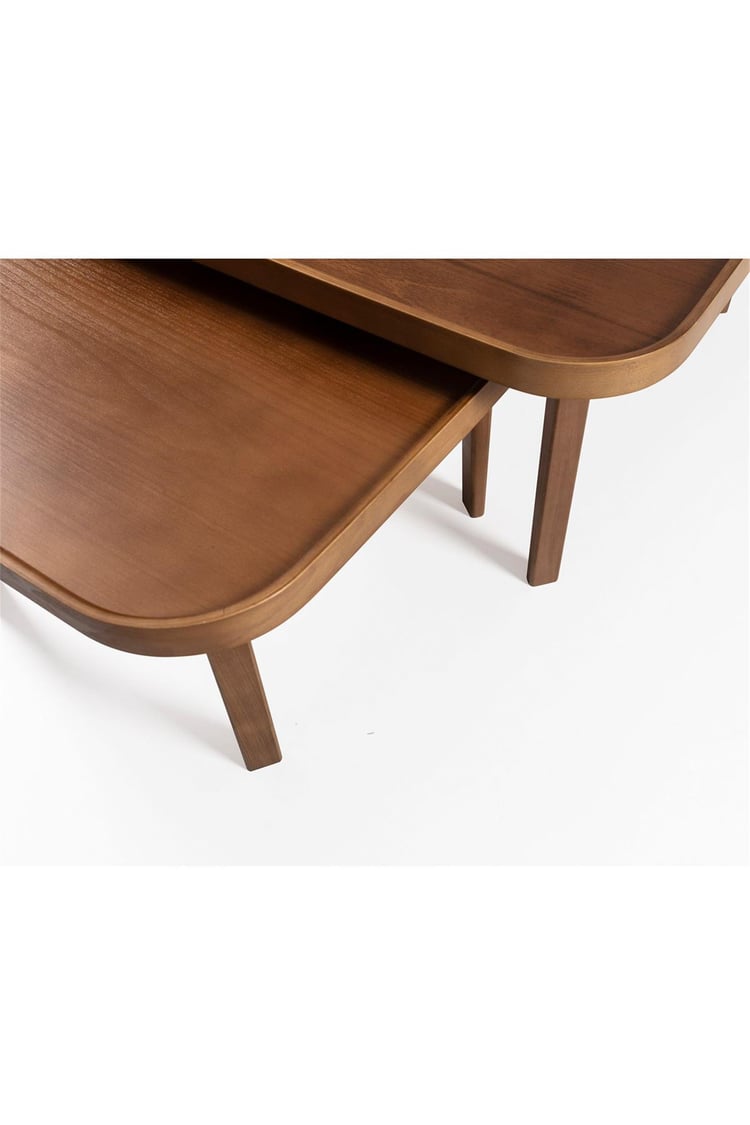 Eymense Hera Ceviz Yan Sehpalı İkili Orta Sehpa Ceviz