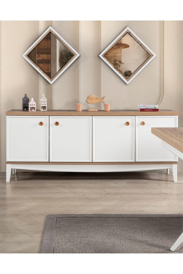 Eymense İpek Yemek Odası Konsolu Krem