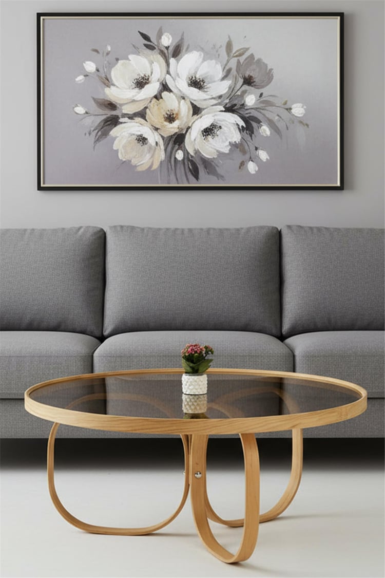 Eymense Jüpiter Camlı Orta Sehpa Ceviz