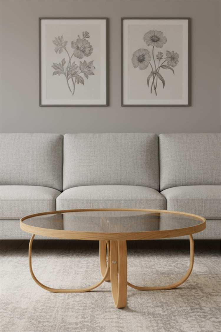 Eymense Jüpiter Camlı Orta Sehpa Ceviz