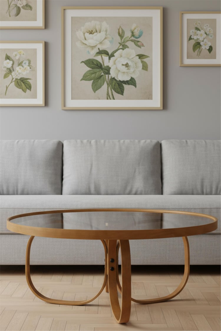 Eymense Jüpiter Camlı Orta Sehpa Meşe