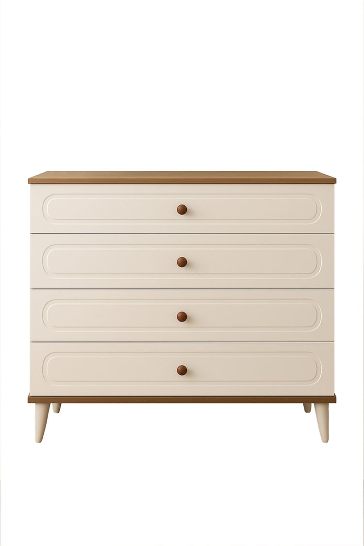 Eymense Kemer 4 Çekmeceli Şifonyer Krem Ceviz