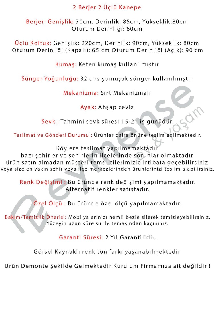 Eymense Latte Koltuk Takımı 3+3+1+1 Antrasit