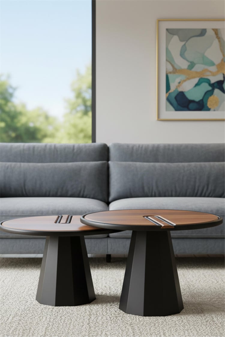 Eymense Lina İkili Orta Sehpa Seti Ceviz