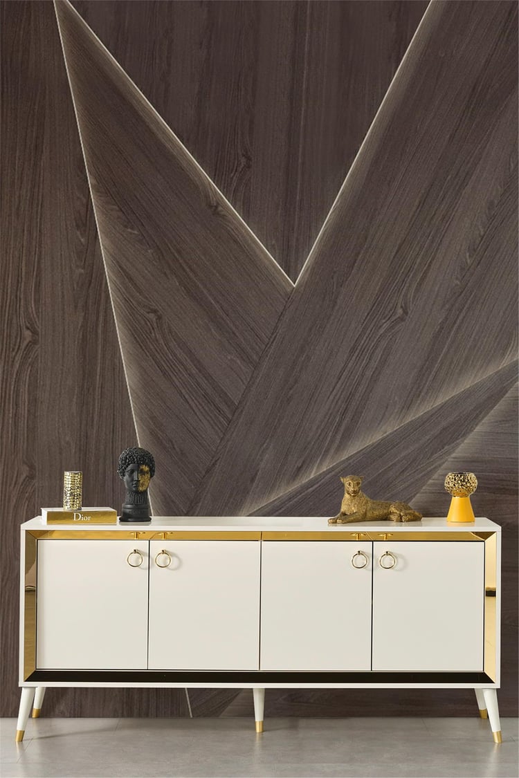 Eymense Lotus Gold Modern Konsol Beyaz