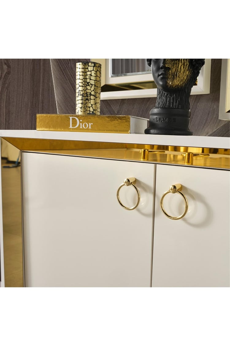 Eymense Lotus Konsol Gold Beyaz Gold