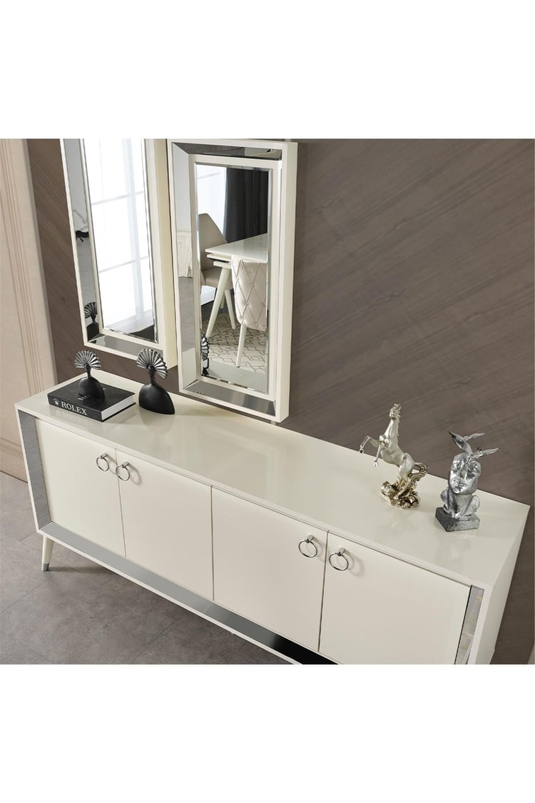 Eymense Lotus Konsol Silver Beyaz Silver