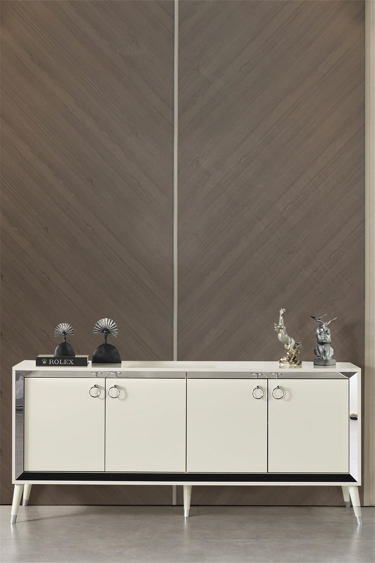 Eymense Lotus Silver Modern Konsol Beyaz