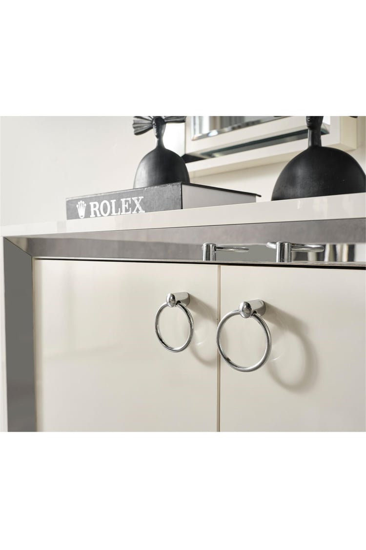 Eymense Lotus Silver Modern Konsol Beyaz