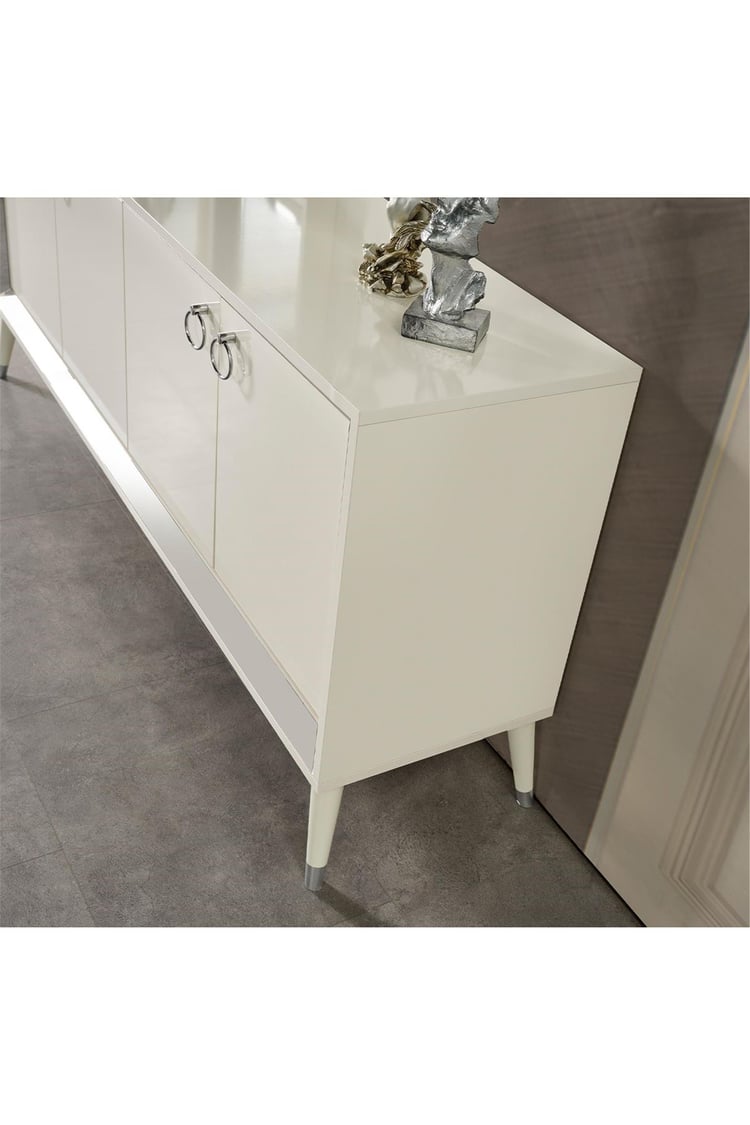 Eymense Lotus Silver Modern Konsol Beyaz