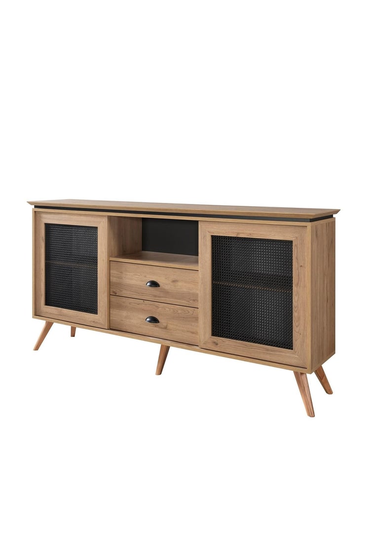 Eymense Mardin Siyah Ofis Konsolu Ceviz