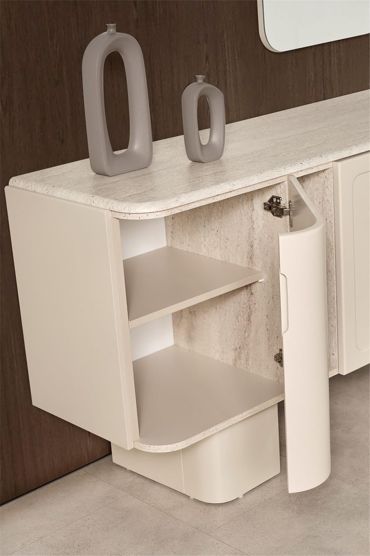 Eymense Milano Aynalı Konsol Bej