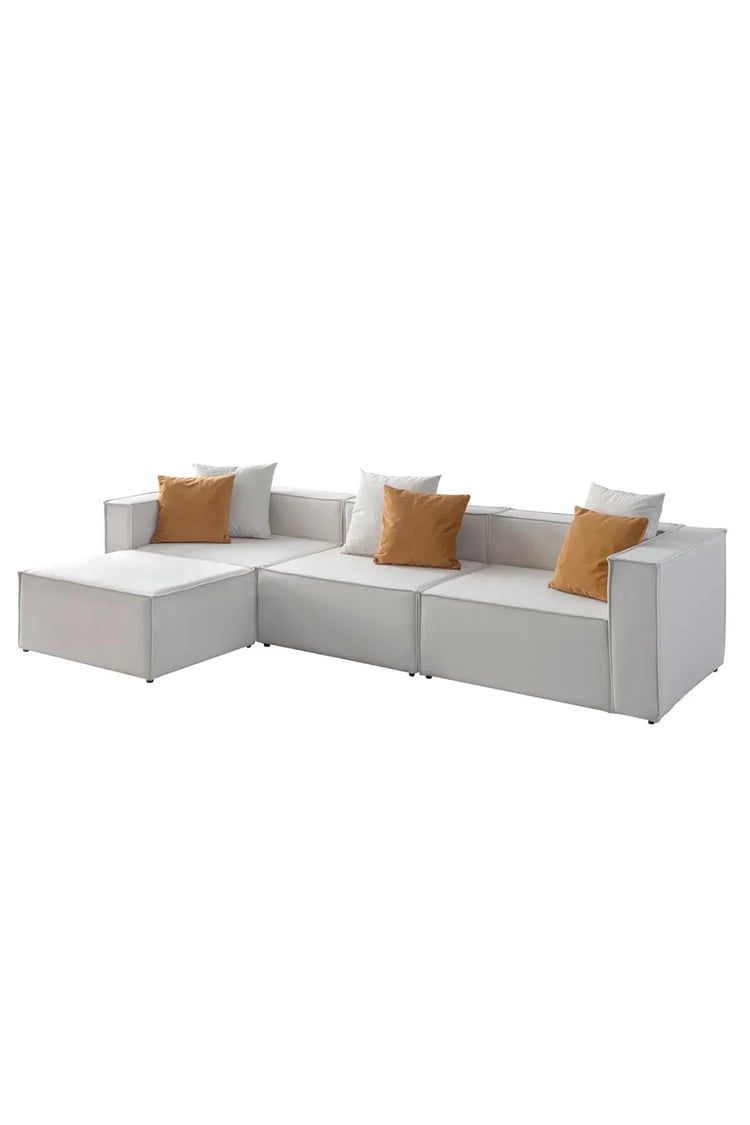 Eymense Miller Kırlentli Modüler Relax Köşe Koltuk Krem