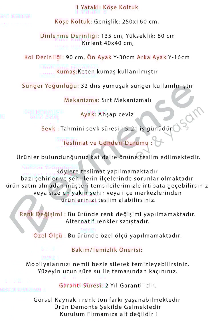 Eymense Mocha Sırt Mekanizmalı Köşe Koltuk Takımı Antrasit