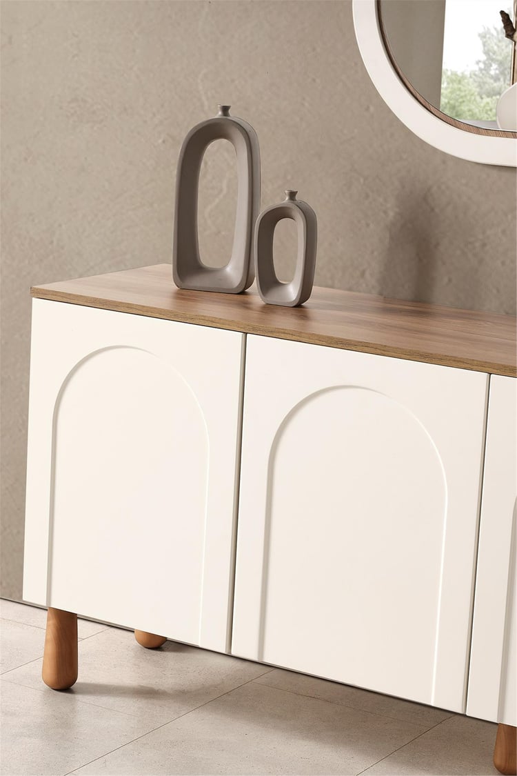 Eymense Modi Bohem Aynalı Konsol Krem