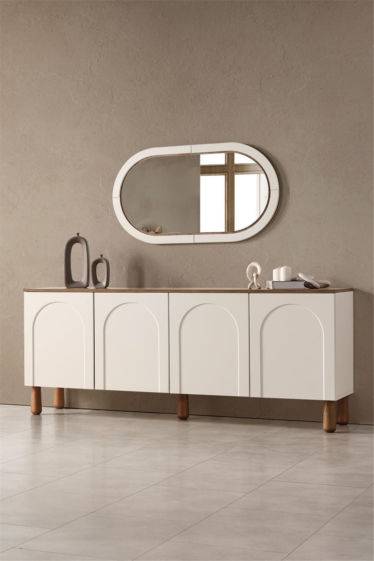 Eymense Modi Bohem Aynalı Konsol Krem