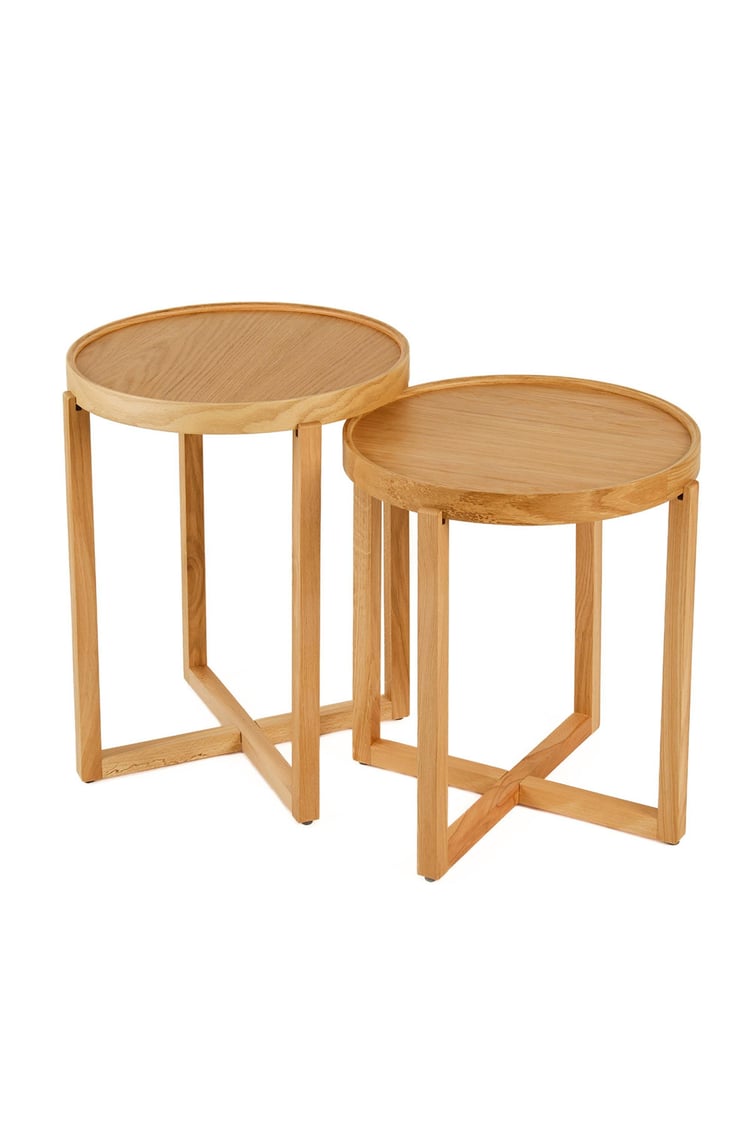 Eymense Nil İkili Zigon Sehpa Ceviz