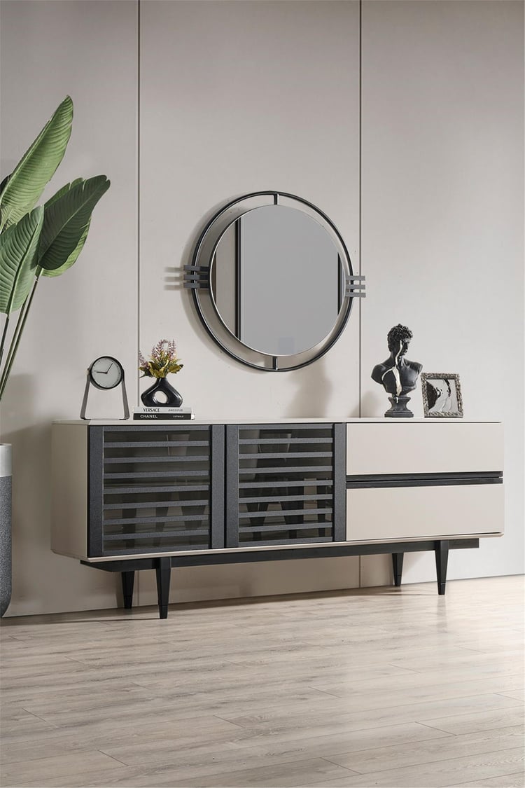 Eymense Pars Aynalı Konsol Antrasit