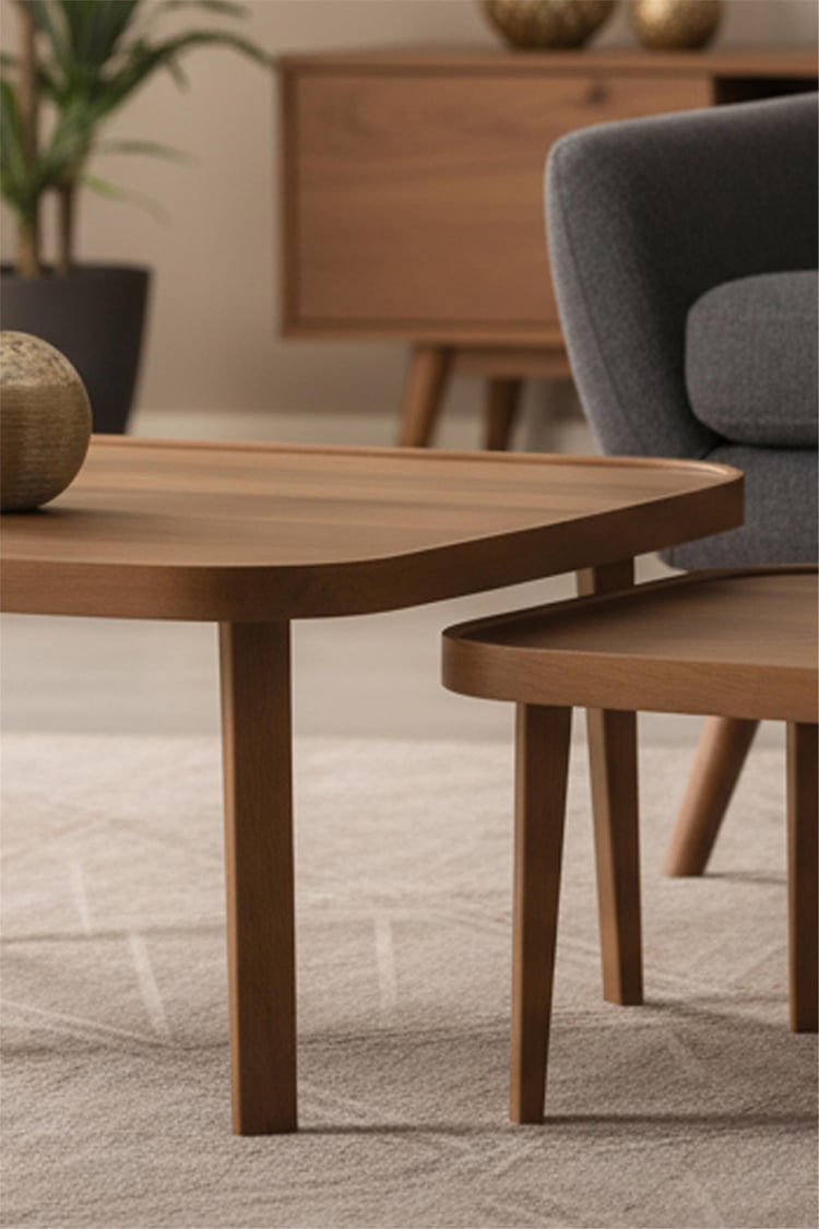 Eymense Pera Orta Sehpa İkili Set Meşe