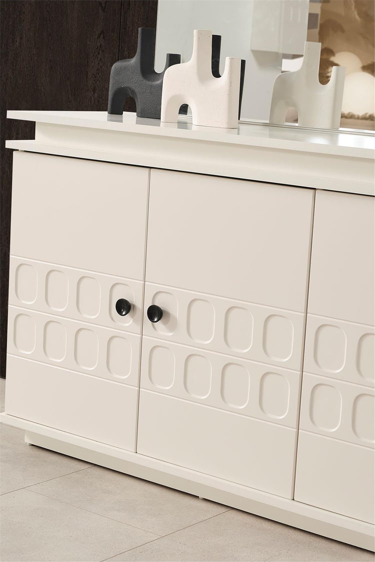 Eymense Petek Modern Yemek Odası Konsol Ayna Krem