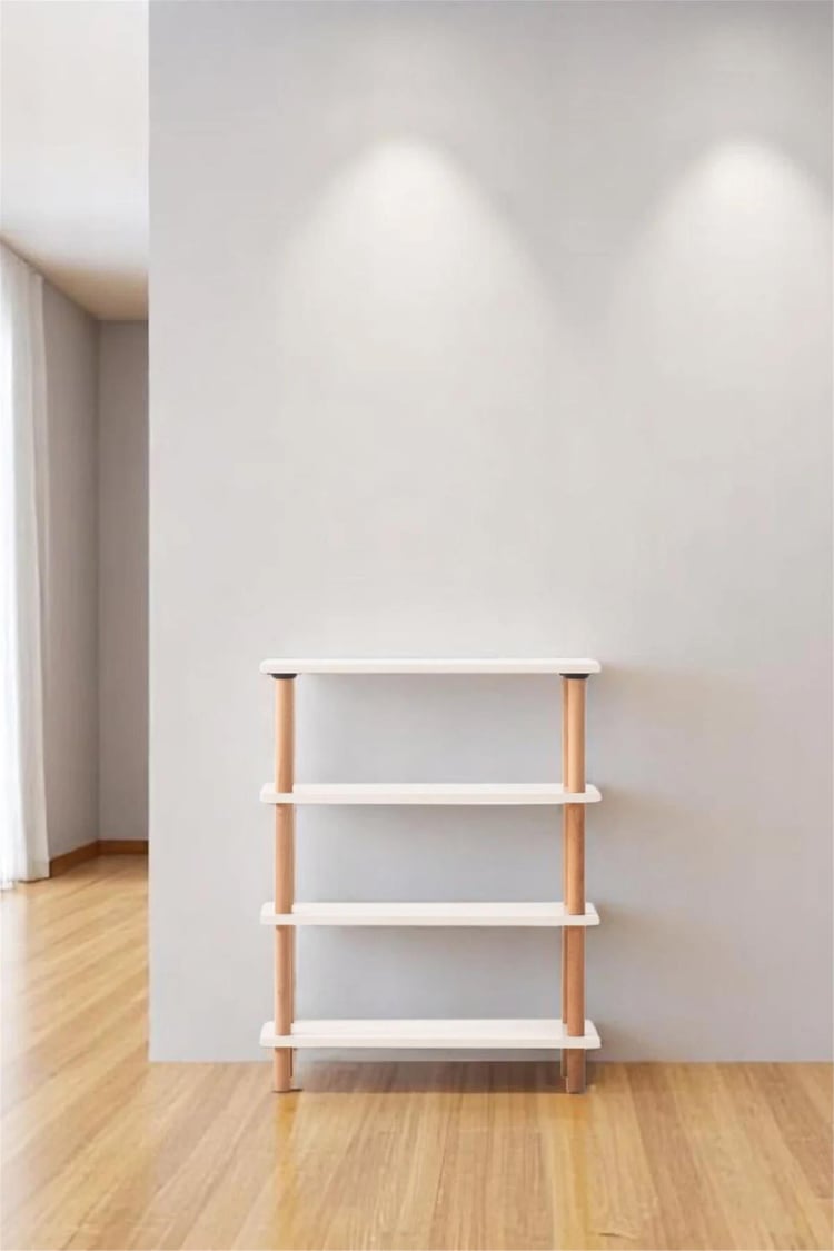 Eymense Pia 4 Raflı Kitaplık Çok Amaçlı Dolap Beyaz