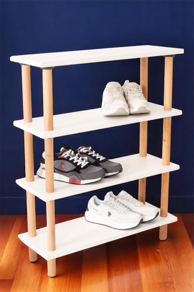 Eymense Pia 4 Raflı Kitaplık Çok Amaçlı Dolap Beyaz