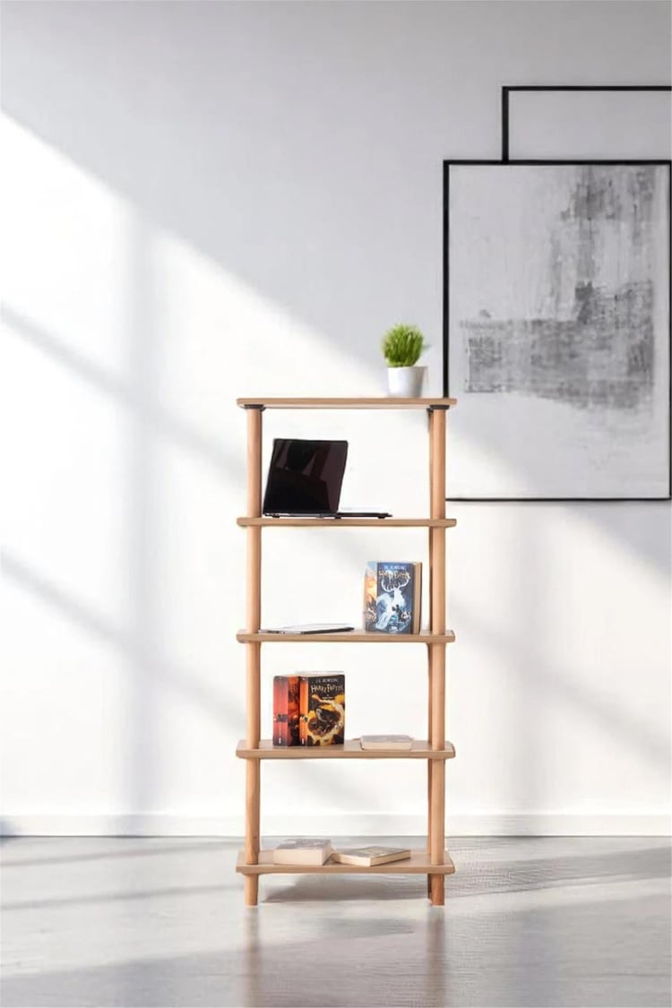 Eymense Pia 5 Raflı Kitaplık Çok Amaçlı Dolap Ceviz