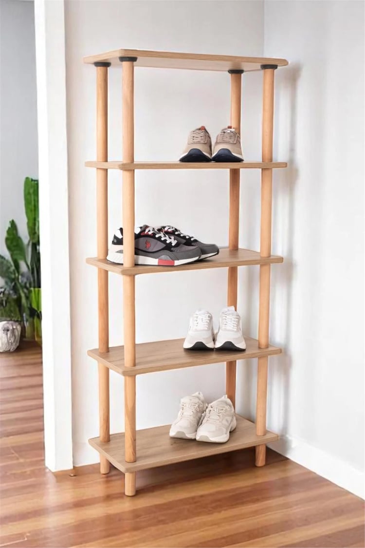 Eymense Pia 5 Raflı Kitaplık Çok Amaçlı Dolap Ceviz