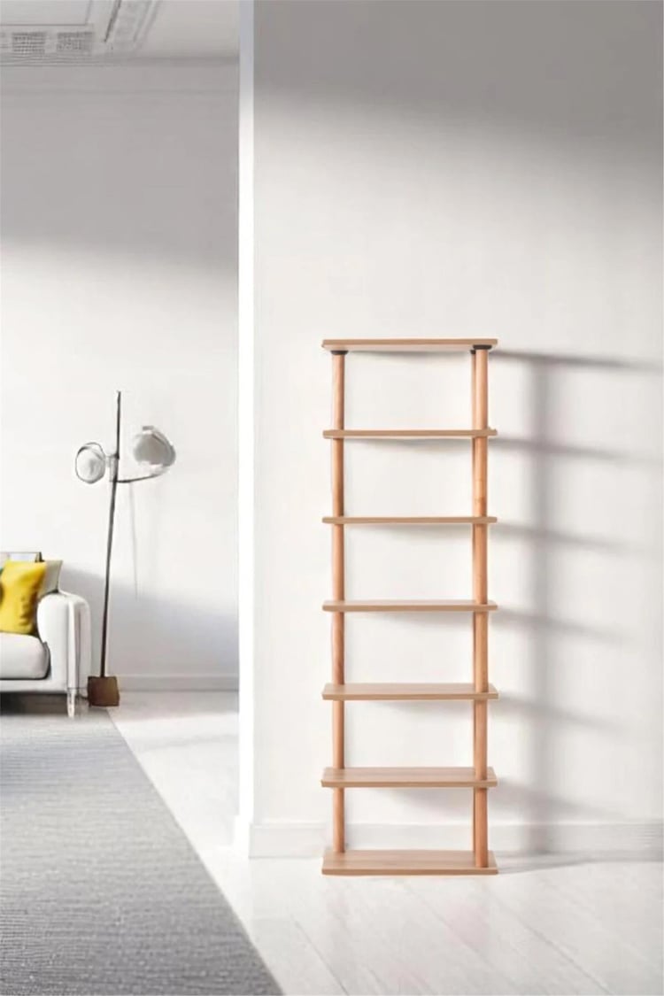 Eymense Pia 7 Raflı Kitaplık Çok Amaçlı Dolap Ceviz