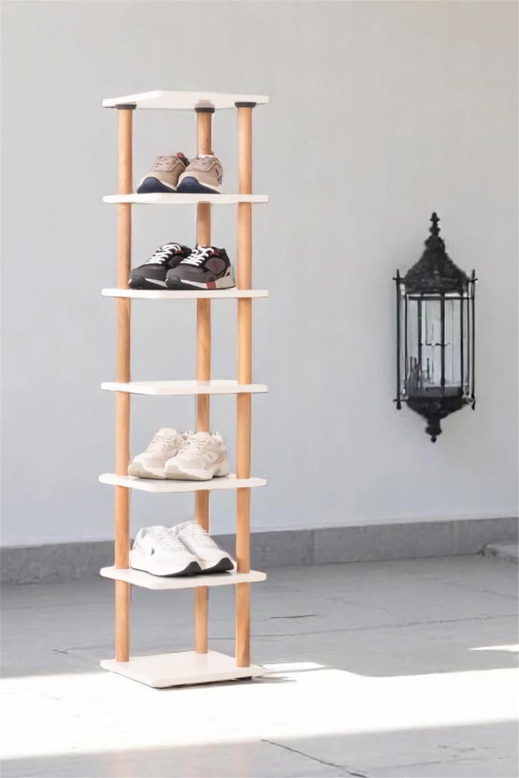 Eymense Pia 7 Raflı Kitaplık Çok Amaçlı Dolap Beyaz