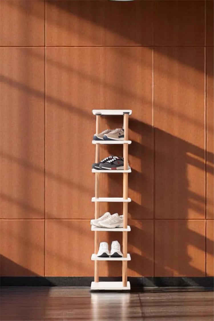 Eymense Pia 7 Raflı Kitaplık Çok Amaçlı Dolap Beyaz